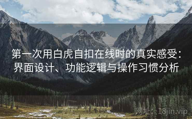第一次用白虎自扣在线时的真实感受：界面设计、功能逻辑与操作习惯分析  第2张