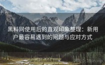 黑料网使用后的直观印象整理：新用户最容易遇到的问题与应对方式