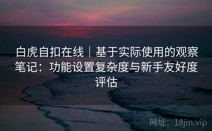 白虎自扣在线|基于实际使用的观察笔记:功能设置复杂度与新手友好度评估 第2张 白虎自扣在线|基于实际使用的观察笔记:功能设置复杂度与新手友好度评估 第2张