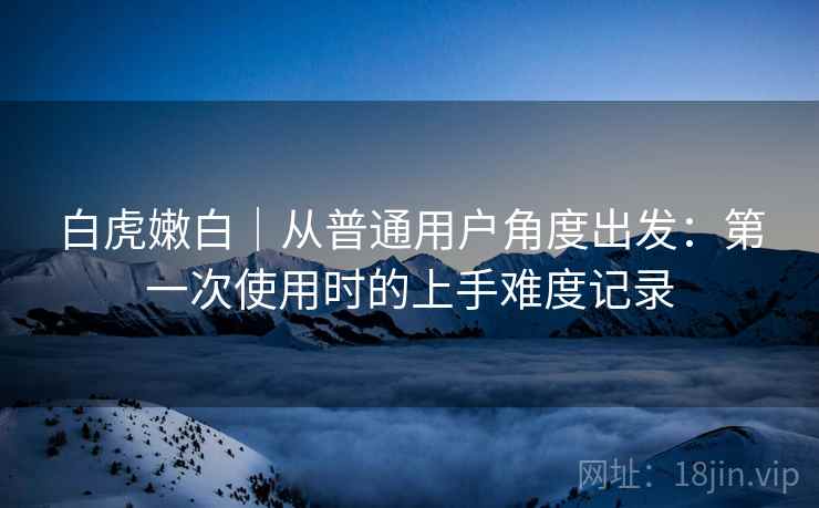 白虎嫩白｜从普通用户角度出发：第一次使用时的上手难度记录  第1张